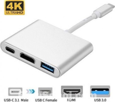 USB-C to 4K HDMI Adapter 3 IN 1 Type C Converter for Macbook